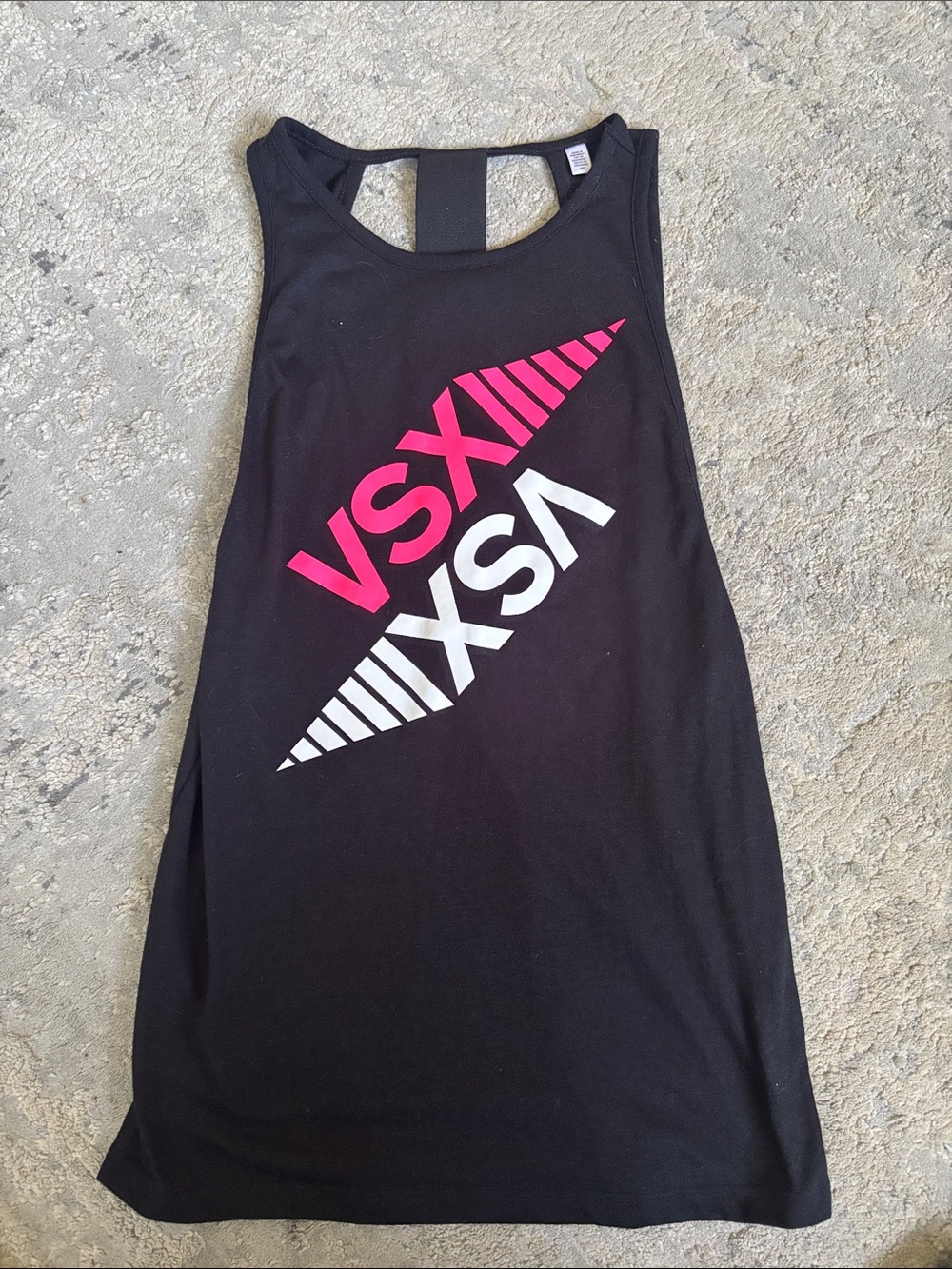 Victoria's Secret Black Tank Top with Pink & White VSX Logo